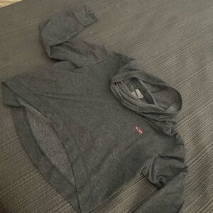 Girls Gray Cropped Turtle neck Pull over